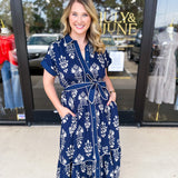 The Kailey Midi Dress - Navy-500 Midi-ENTRO-July & June Women's Fashion Boutique Located in San Antonio, Texas