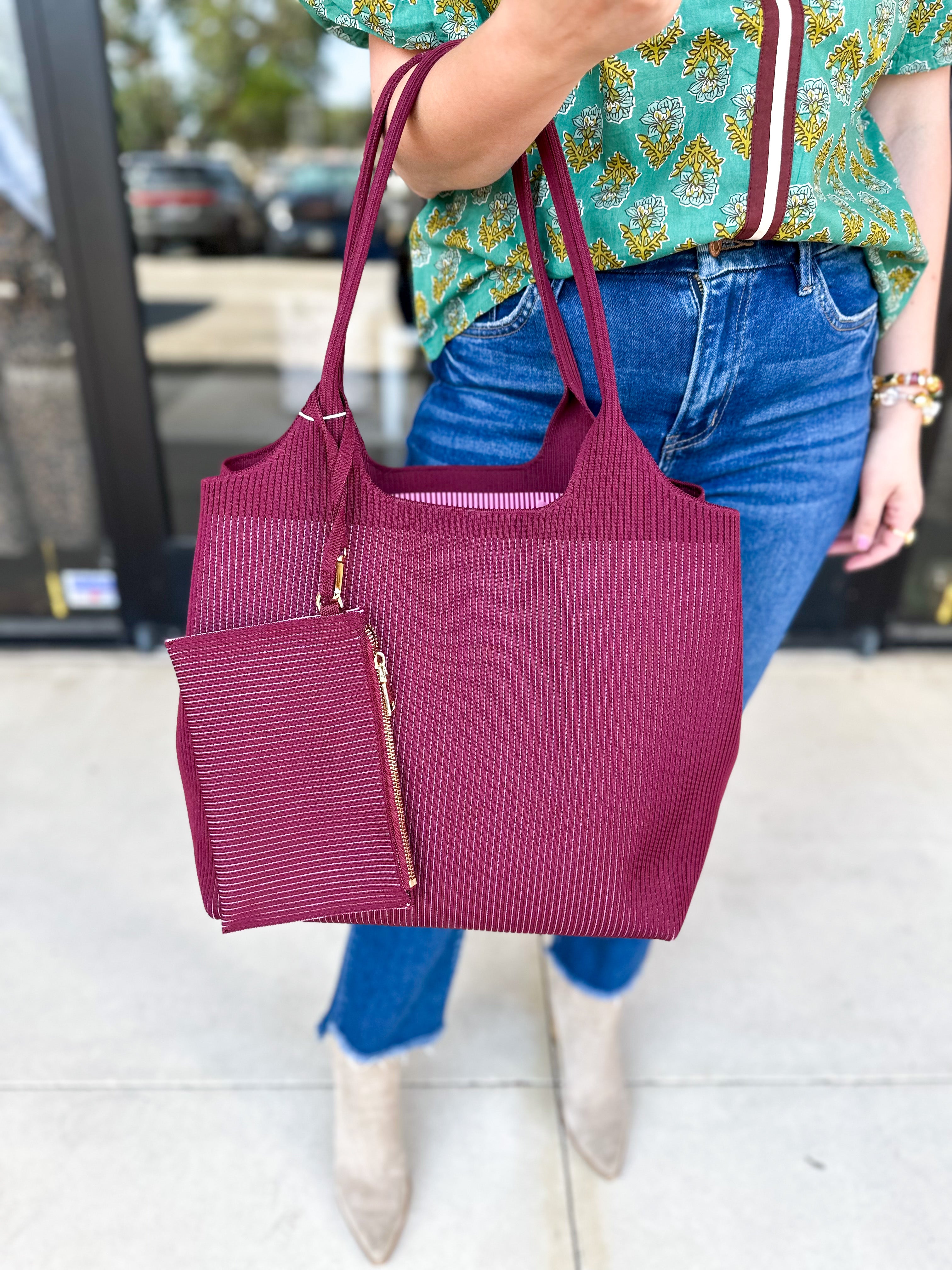 The Robbie Tote - Wine-130 ACCESSORIES-SHIRALEAH-July & June Women's Fashion Boutique Located in San Antonio, Texas