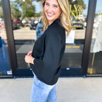 Everyday Comfy Long Sleeve - Black-210 Casual Blouses-JODIFL-July & June Women's Fashion Boutique Located in San Antonio, Texas