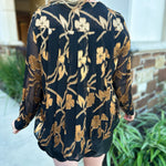 Current Air - Golden Floral Blouse-200 Fashion Blouses-CURRENT AIR CLOTHING-July & June Women's Fashion Boutique Located in San Antonio, Texas