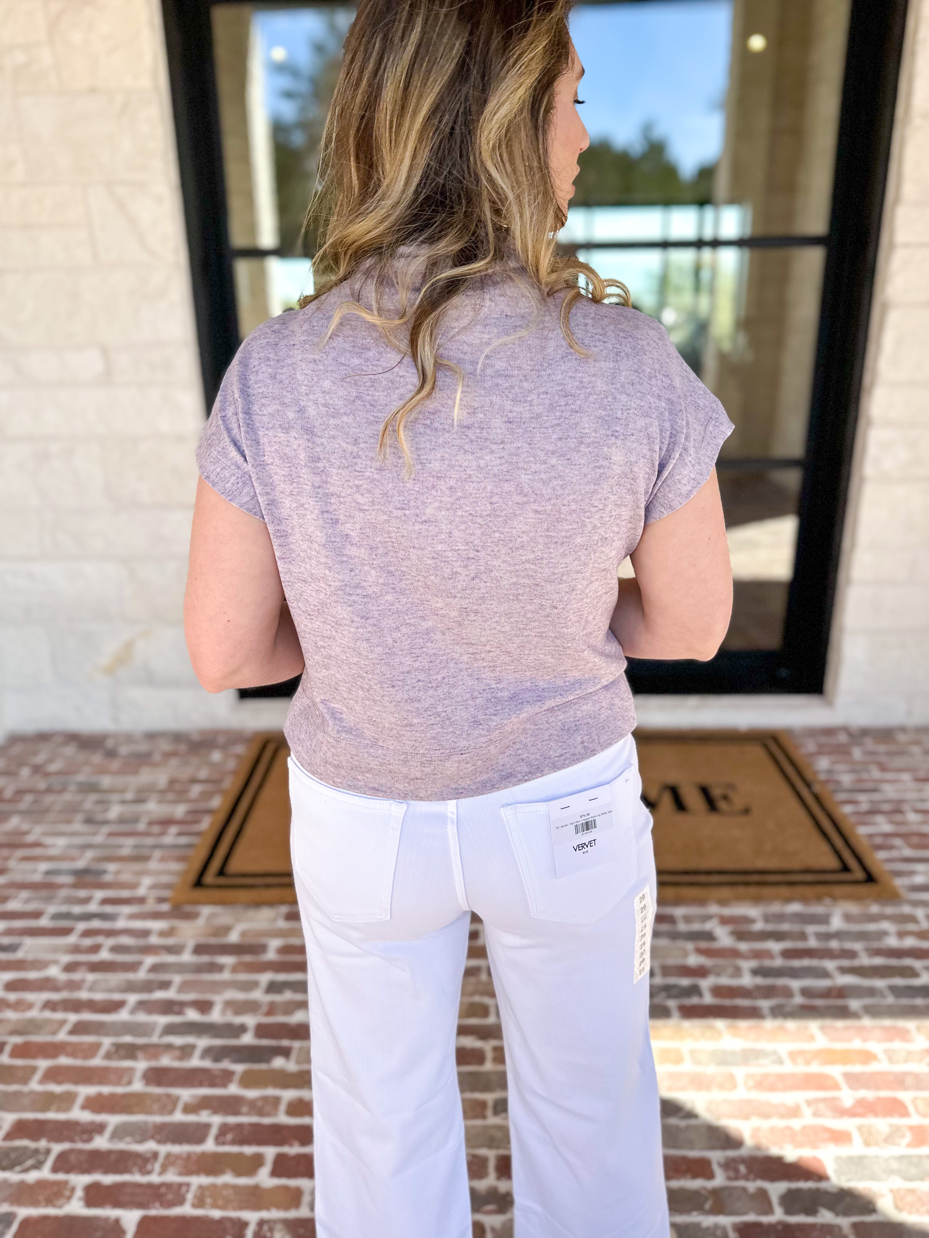 Soft Bloom Everyday Knit Top - Lavender-230 Sweaters/Cardis-ENTRO-July & June Women's Fashion Boutique Located in San Antonio, Texas