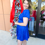 Talk of the Town Mini Dress- Cobalt Suede-510 Mini-SKIES ARE BLUE-July & June Women's Fashion Boutique Located in San Antonio, Texas