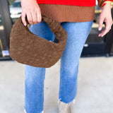 Autumn Woven Genuine Suede Leather Clutch - Chocolate-130 ACCESSORIES-Moda Luxe-July & June Women's Fashion Boutique Located in San Antonio, Texas