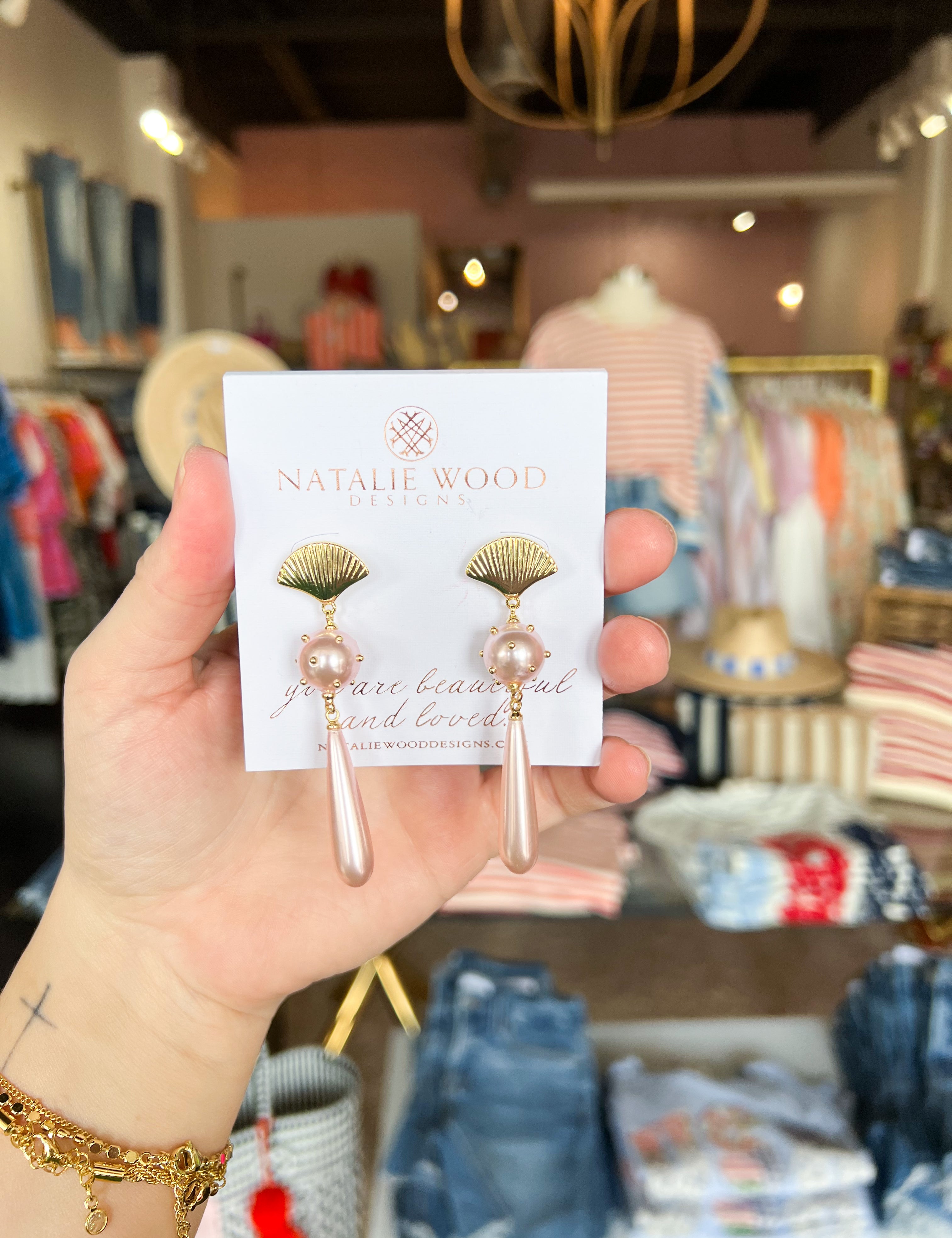 Natalie Wood - Carolina Statement Earrings in Pink-110 Jewelry & Hair-Natalie Wood-July & June Women's Fashion Boutique Located in San Antonio, Texas