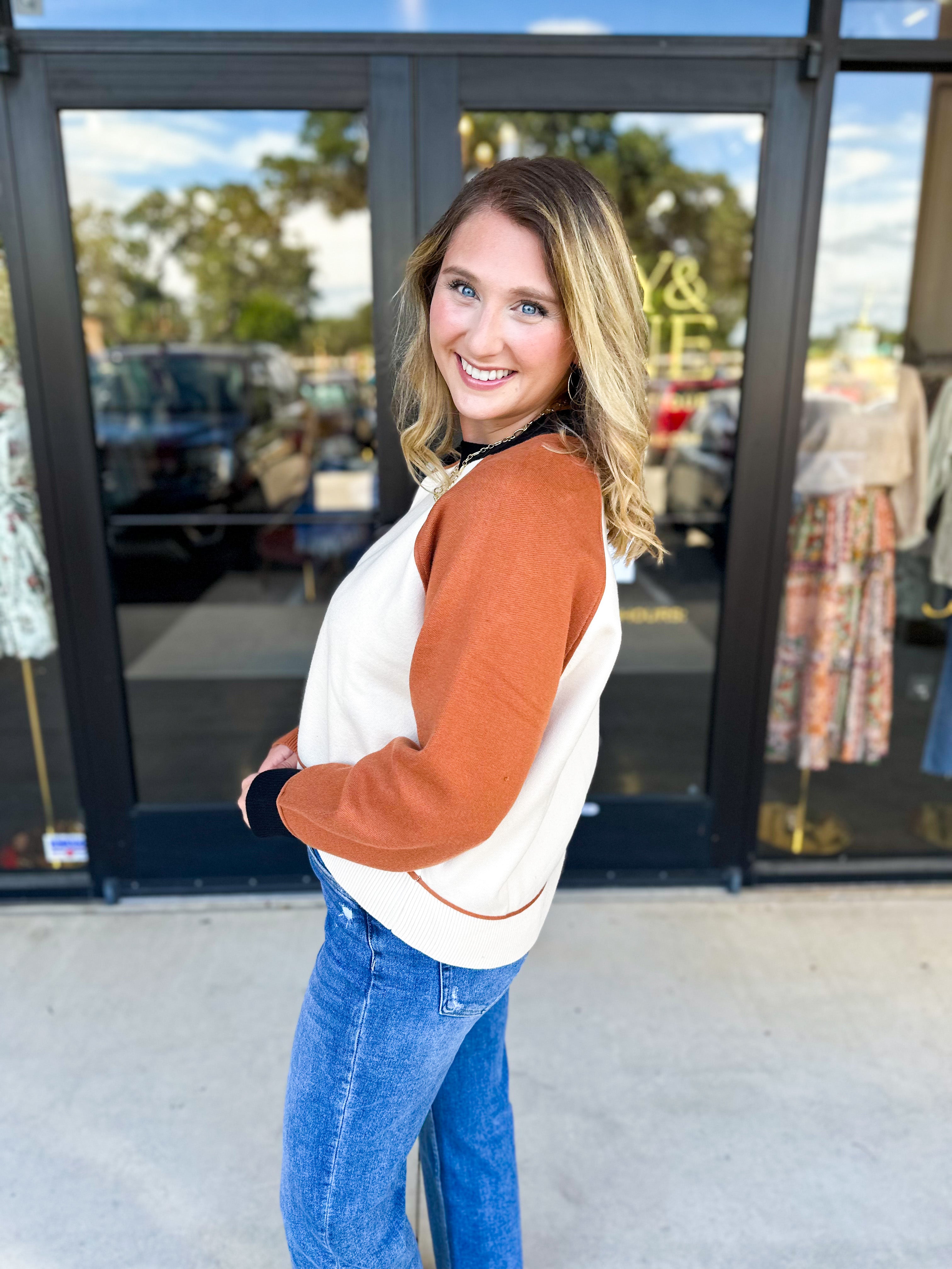 THML - Colorblock Sweater-230 Sweaters/Cardis-THML-July & June Women's Fashion Boutique Located in San Antonio, Texas