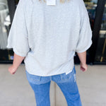 Lightweight Sweater Top - Heather Grey-230 Sweaters/Cardis-FATE-July & June Women's Fashion Boutique Located in San Antonio, Texas