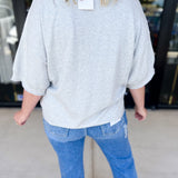 Lightweight Sweater Top - Heather Grey-230 Sweaters/Cardis-FATE-July & June Women's Fashion Boutique Located in San Antonio, Texas