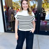 Pink Friday Doorbuster - Mock Neck Knit Sweater Top - Ivory - IN STORE-PINK FRIDAY DOORBUSTERS-BLU PEPPER-July & June Women's Fashion Boutique Located in San Antonio, Texas