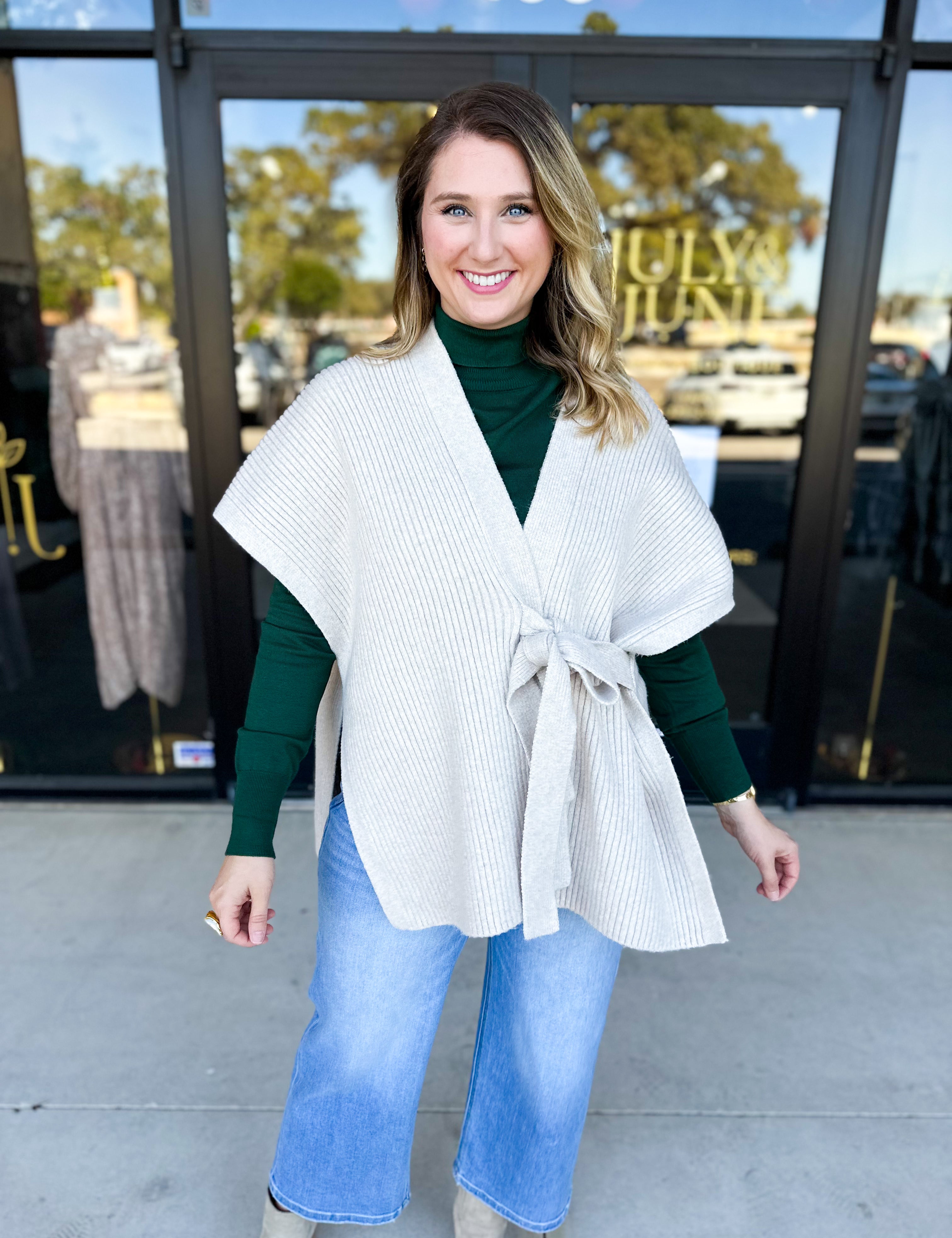 THML - Chic Knit Cardigan Wrap - Cream-230 Sweaters/Cardis-THML-July & June Women's Fashion Boutique Located in San Antonio, Texas