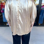 Celebration Blouse - Gold-200 Fashion Blouses-ENTRO-July & June Women's Fashion Boutique Located in San Antonio, Texas