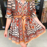 Charcoal Boho Mini Dress-510 Mini-ENTRO-July & June Women's Fashion Boutique Located in San Antonio, Texas