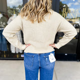 The Everyday Henley Sweater - Oatmeal-230 Sweaters/Cardis-JODIFL-July & June Women's Fashion Boutique Located in San Antonio, Texas