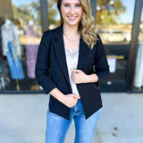 The Blair Blazer - Black-600 Outerwear-SKIES ARE BLUE-July & June Women's Fashion Boutique Located in San Antonio, Texas