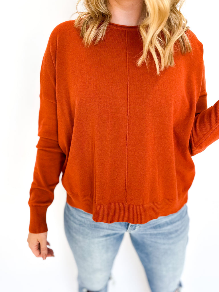 Softest Basic Sweater- Pumpkin Spice-230 Sweaters/Cardis-&MERCI-July & June Women's Fashion Boutique Located in San Antonio, Texas