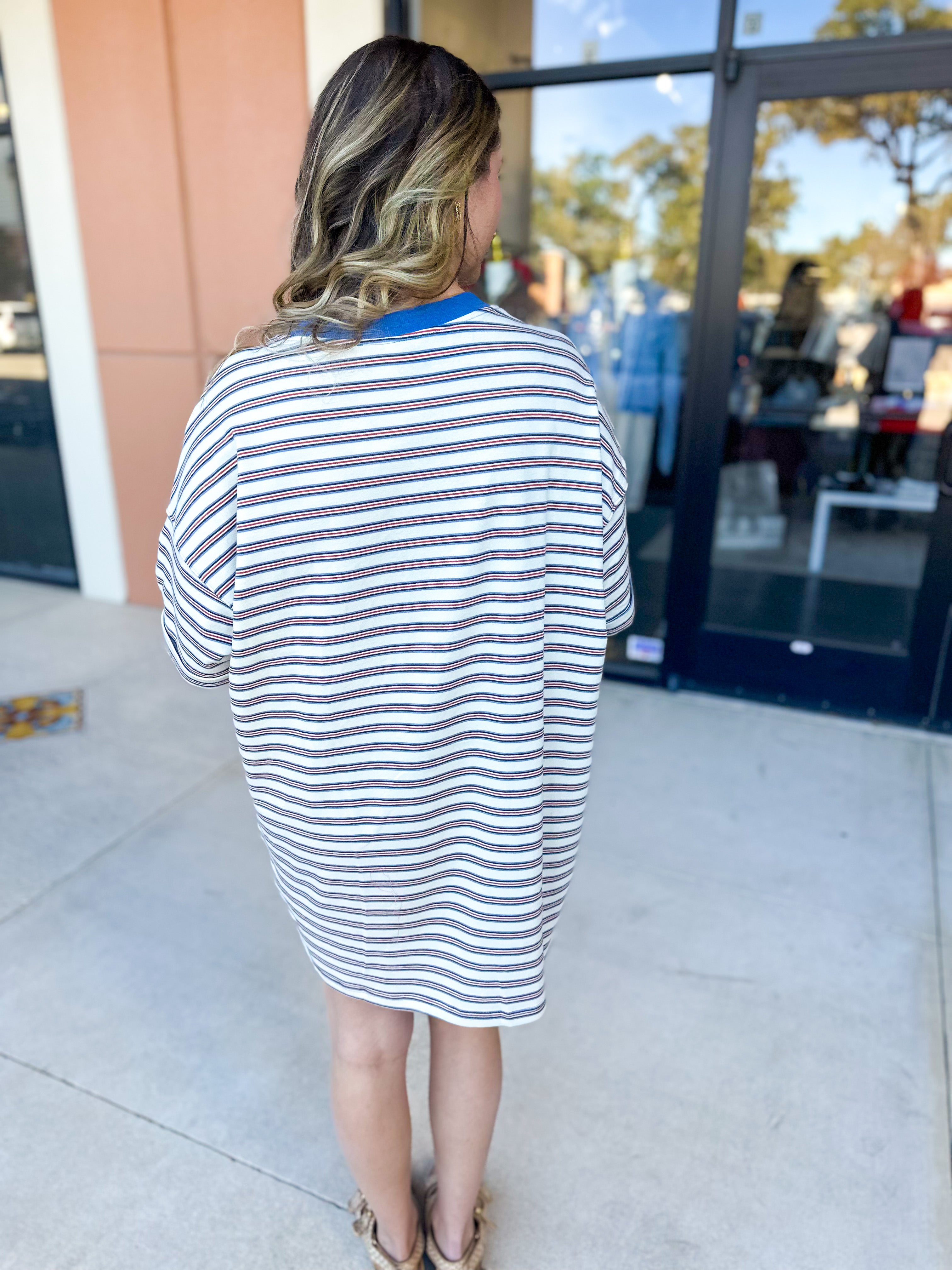 Oversized T-Shirt Mini Dress - Cream-510 Mini-VEVERET CLOTHING-July & June Women's Fashion Boutique Located in San Antonio, Texas