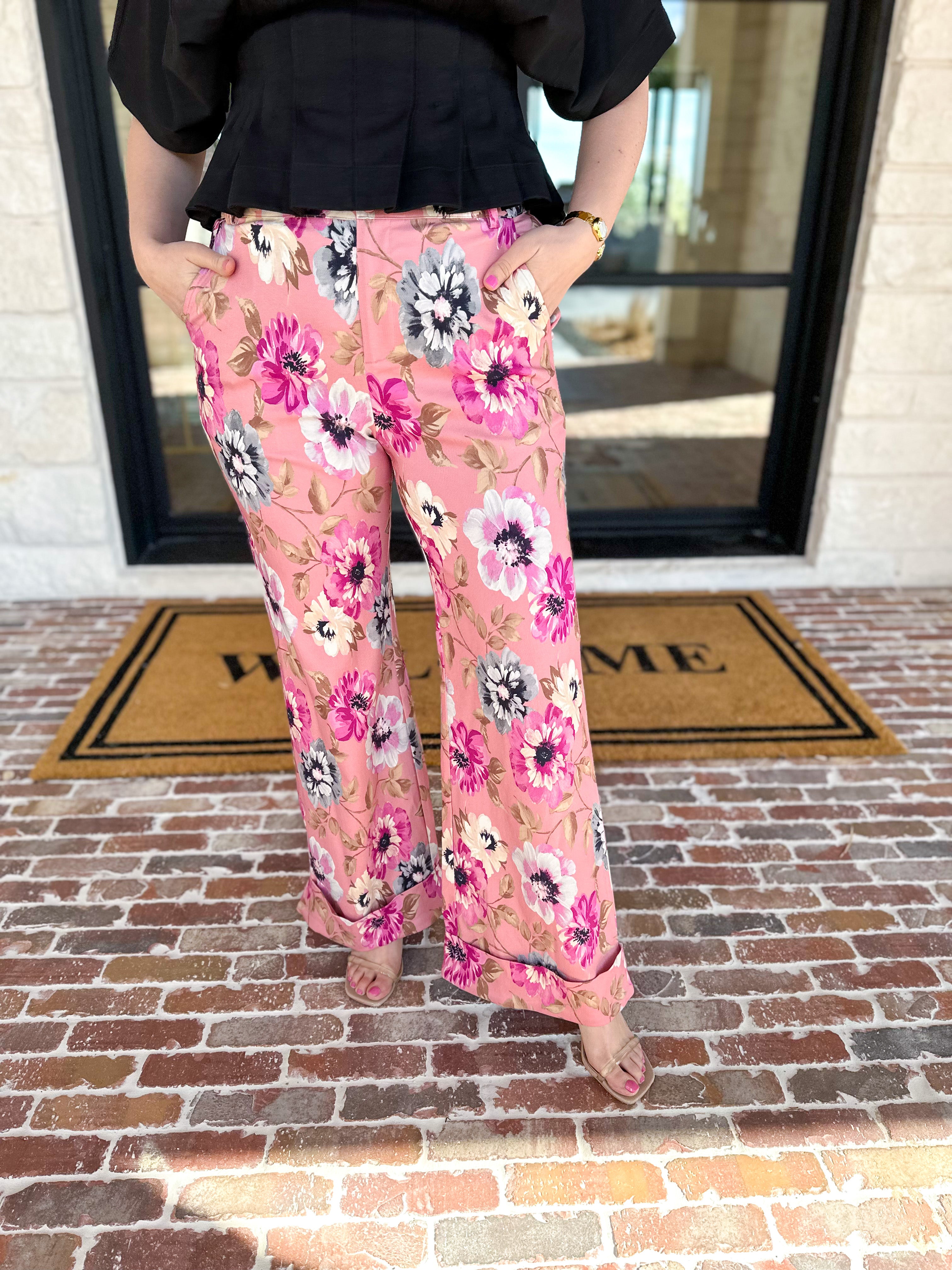 Floral Flare Pant-400 Pants-FATE-July & June Women's Fashion Boutique Located in San Antonio, Texas