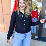 Current Air - Black Gem Cardigan-230 Sweaters/Cardis-CURRENT AIR CLOTHING-July & June Women's Fashion Boutique Located in San Antonio, Texas