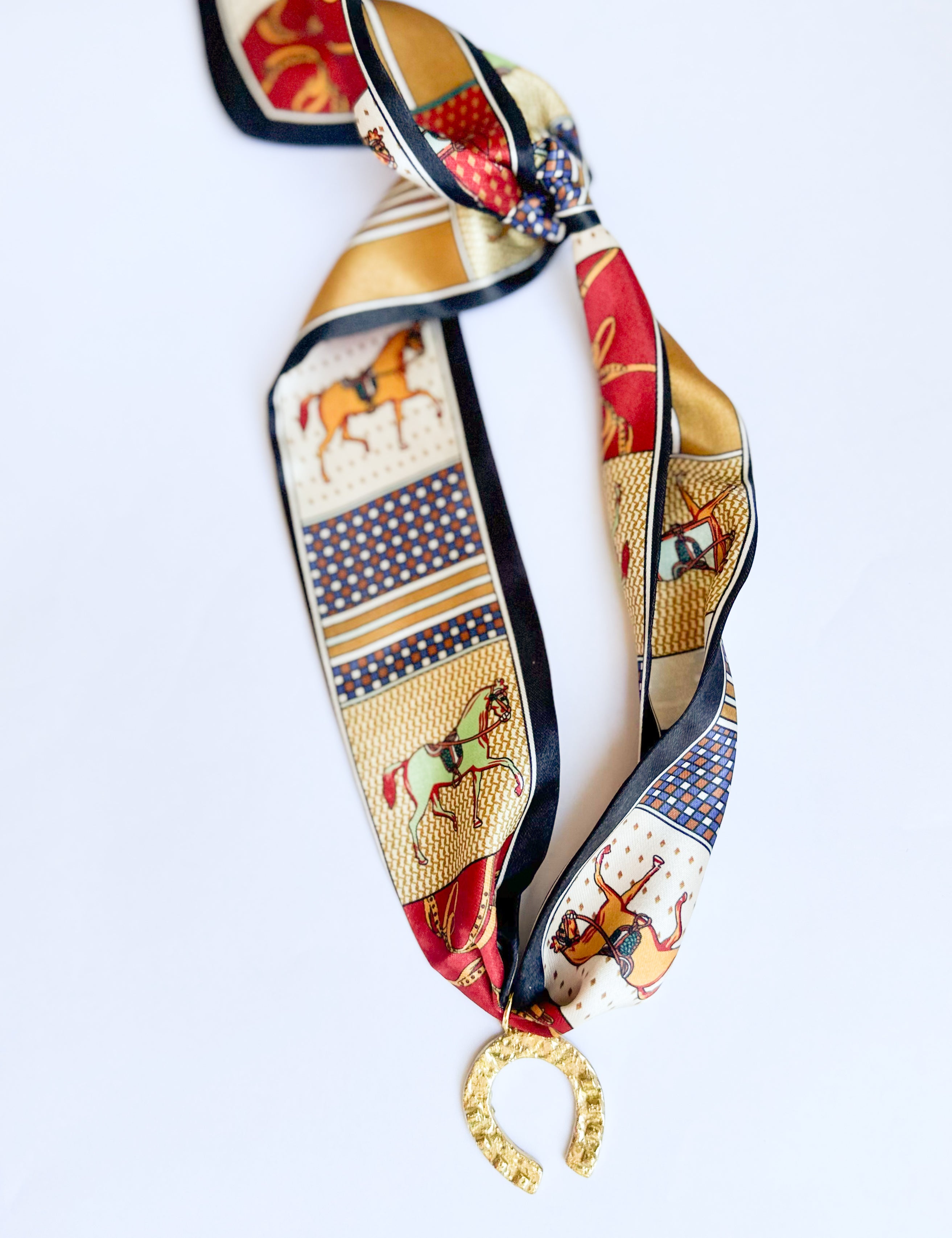 Scarf Necklace - Bold Horse Shoe-110 Jewelry & Hair-HART DESIGNS-July & June Women's Fashion Boutique Located in San Antonio, Texas