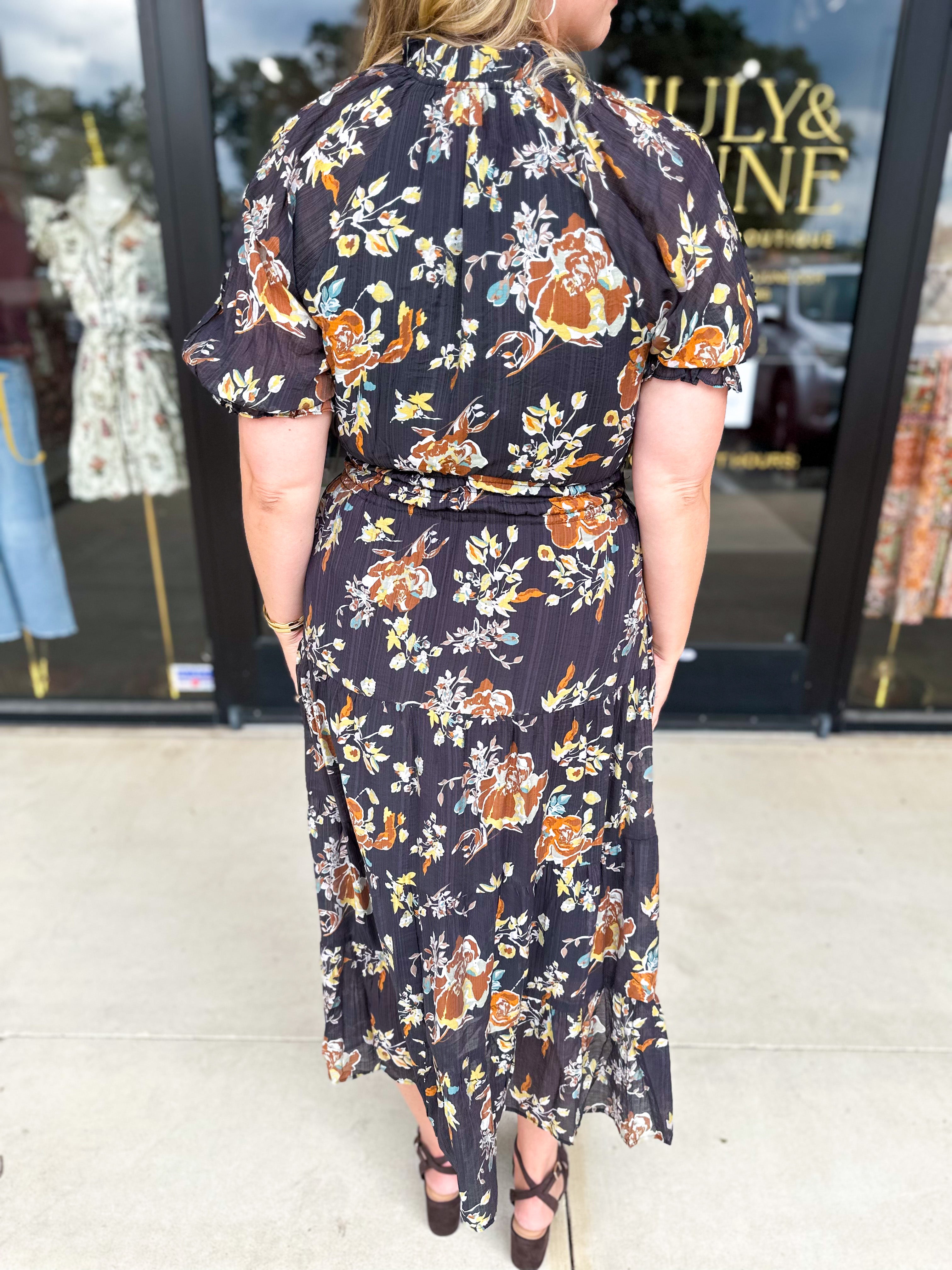 THML - Elise Garden Midi Dress-500 Midi-THML-July & June Women's Fashion Boutique Located in San Antonio, Texas