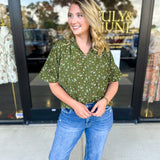 THML - Floral Suede Blouse-200 Fashion Blouses-THML-July & June Women's Fashion Boutique Located in San Antonio, Texas