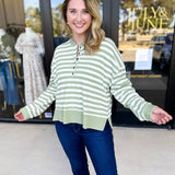 Casual Cool Henley Long Sleeve - Sage-210 Casual Blouses-POLOGRAM-July & June Women's Fashion Boutique Located in San Antonio, Texas