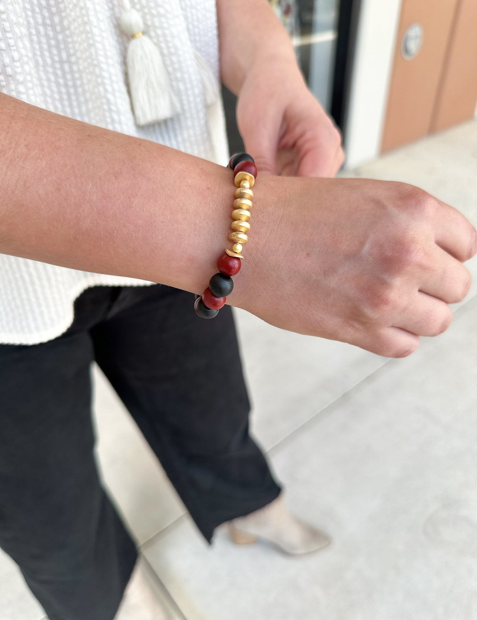 Michelle McDowell - Myles Bracelet - Garnet & Black-110 Jewelry & Hair-Michelle McDowell-July & June Women's Fashion Boutique Located in San Antonio, Texas