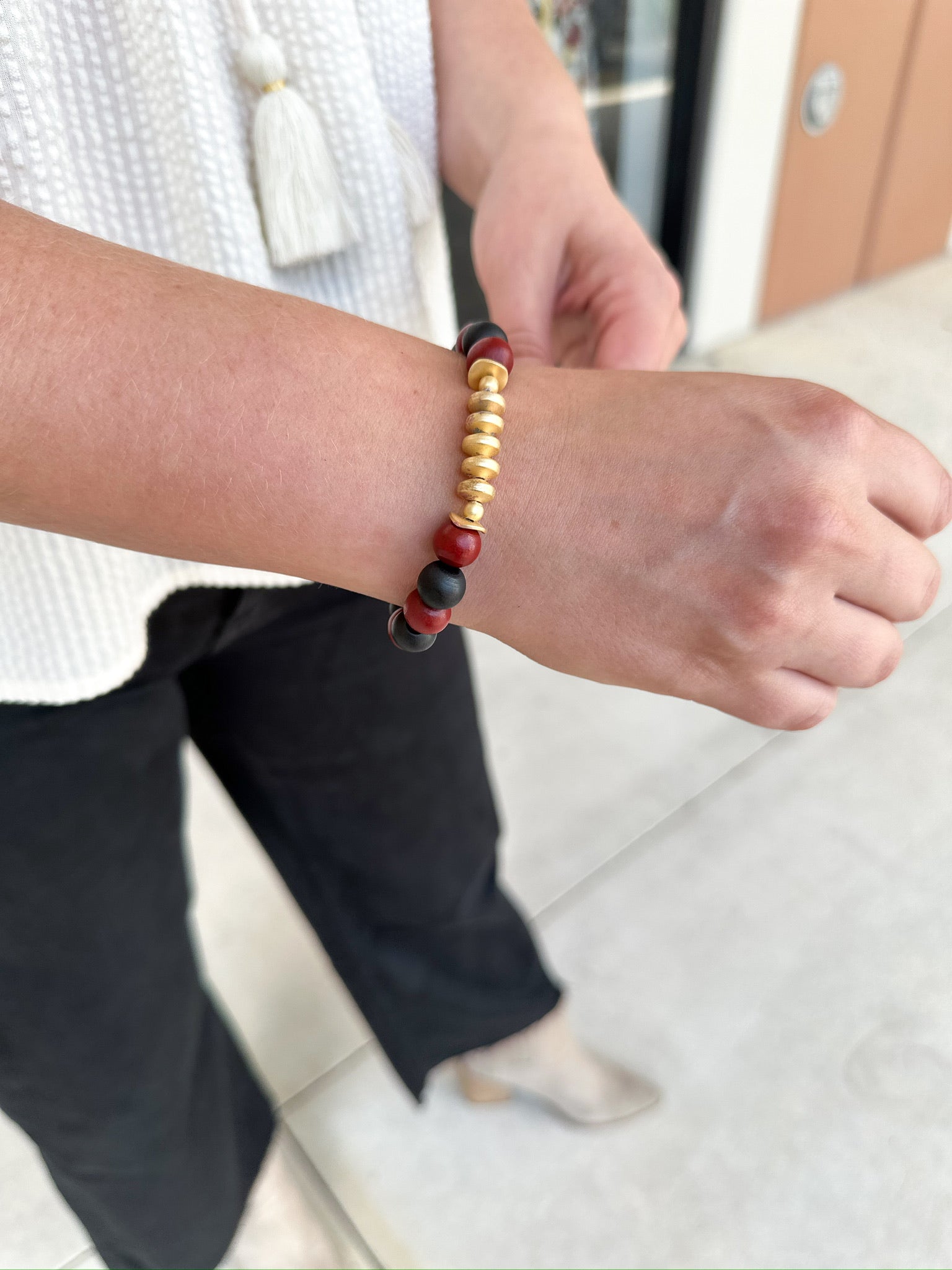 Michelle McDowell - Myles Bracelet - Garnet & Black-110 Jewelry & Hair-Michelle McDowell-July & June Women's Fashion Boutique Located in San Antonio, Texas