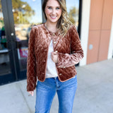 Golden Quilted Jacket-600 Outerwear-FATE-July & June Women's Fashion Boutique Located in San Antonio, Texas