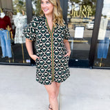 Retro Floral Mini Dress - Black-510 Mini-ENTRO-July & June Women's Fashion Boutique Located in San Antonio, Texas