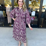 The Wrenlee Wrap Midi Dress - Wine-500 Midi-POLOGRAM-July & June Women's Fashion Boutique Located in San Antonio, Texas