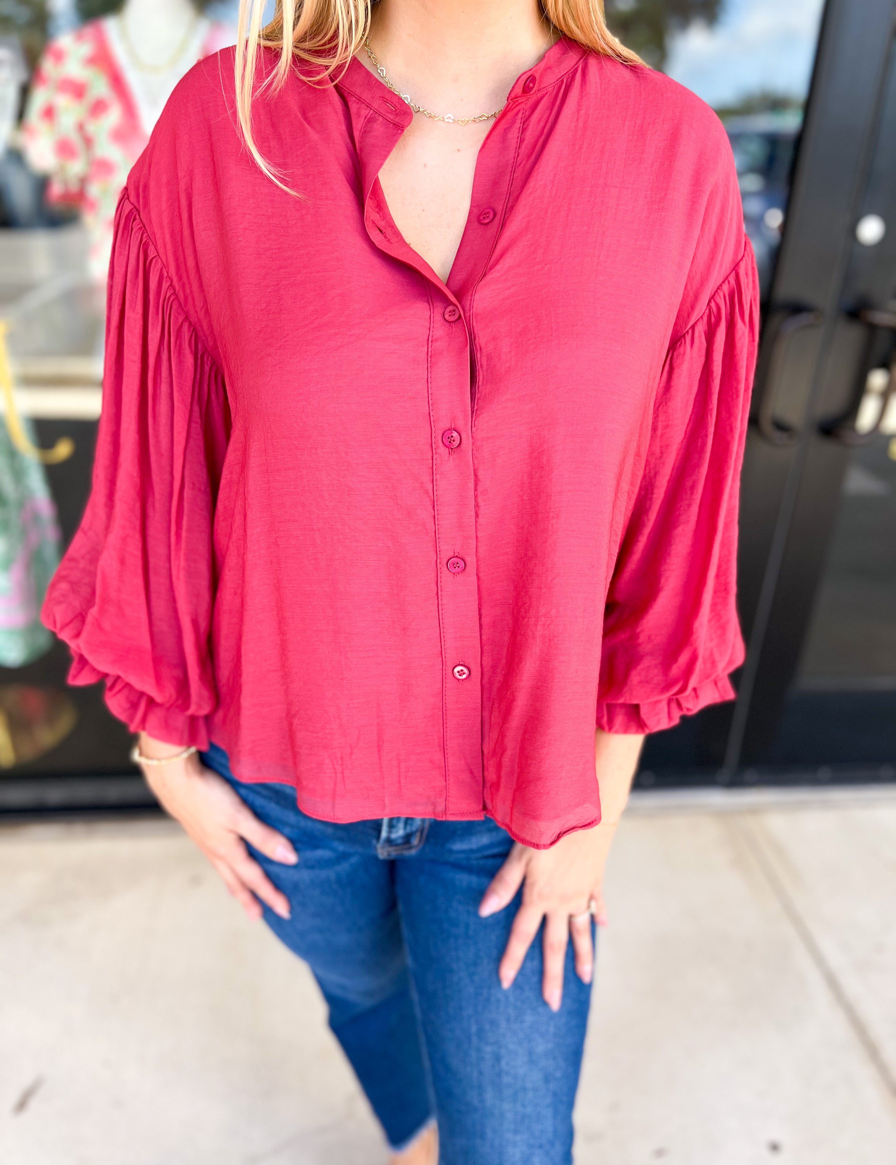 The Avery Blouse - Brick-200 Fashion Blouses-FATE-July & June Women's Fashion Boutique Located in San Antonio, Texas