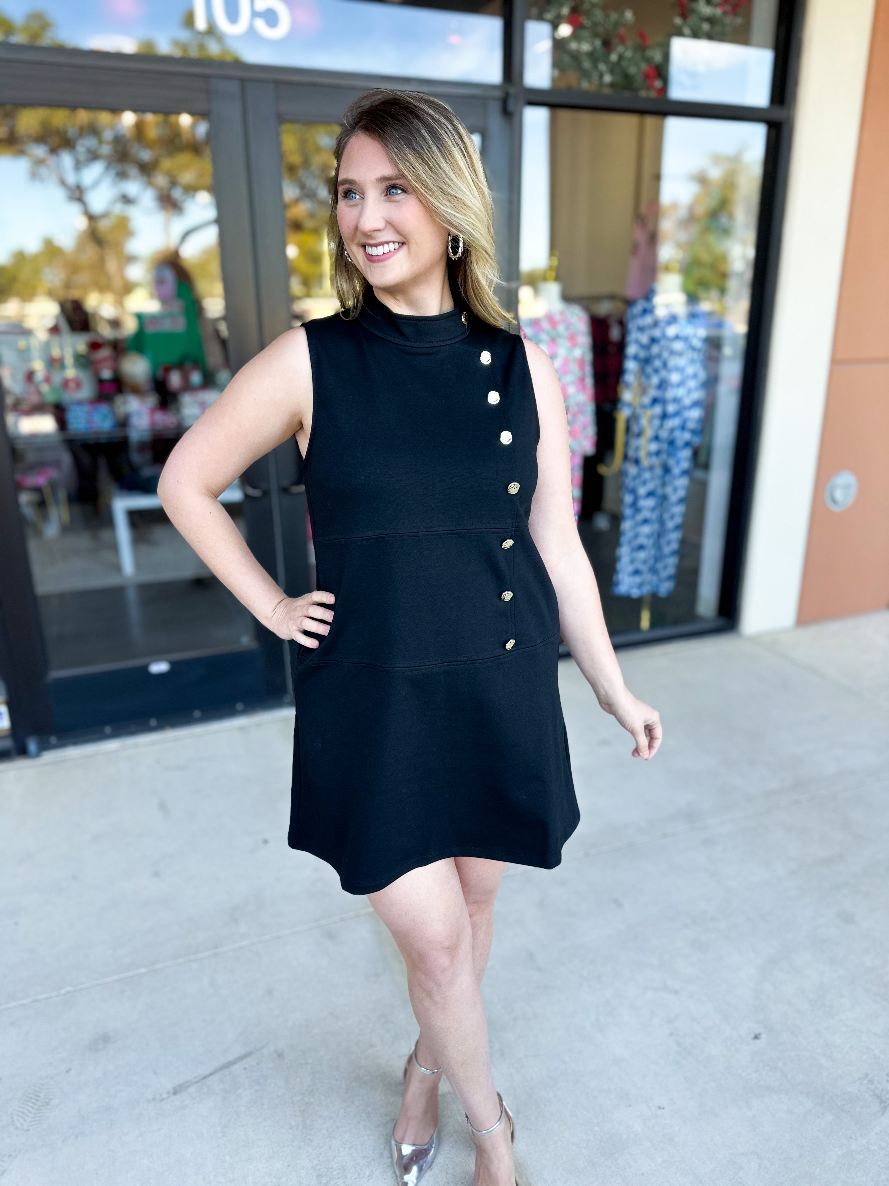 THML - Black Chic Mini Dress-510 Mini-THML-July & June Women's Fashion Boutique Located in San Antonio, Texas