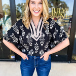 The Frankie Blouse - Black-200 Fashion Blouses-ENTRO-July & June Women's Fashion Boutique Located in San Antonio, Texas