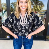 The Frankie Blouse - Black-200 Fashion Blouses-ENTRO-July & June Women's Fashion Boutique Located in San Antonio, Texas