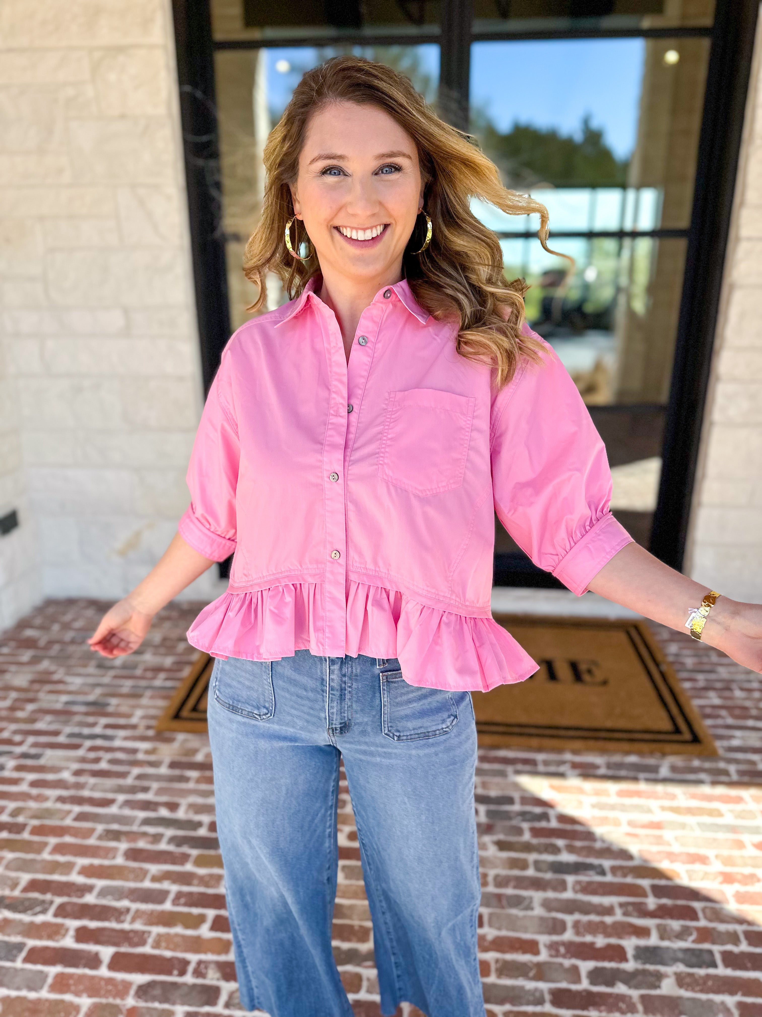 The Move with Grace Top - Pink-200 Fashion Blouses-ENTRO-July & June Women's Fashion Boutique Located in San Antonio, Texas