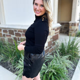 Classic Turtleneck Sweater Top - Black-230 Sweaters/Cardis-SKIES ARE BLUE-July & June Women's Fashion Boutique Located in San Antonio, Texas