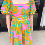 Bold Print Pink & Orange Mini Dress-510 Mini-PEACH LOVE-July & June Women's Fashion Boutique Located in San Antonio, Texas