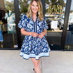 The Layla Mini Dress - Navy-510 Mini-ENTRO-July & June Women's Fashion Boutique Located in San Antonio, Texas