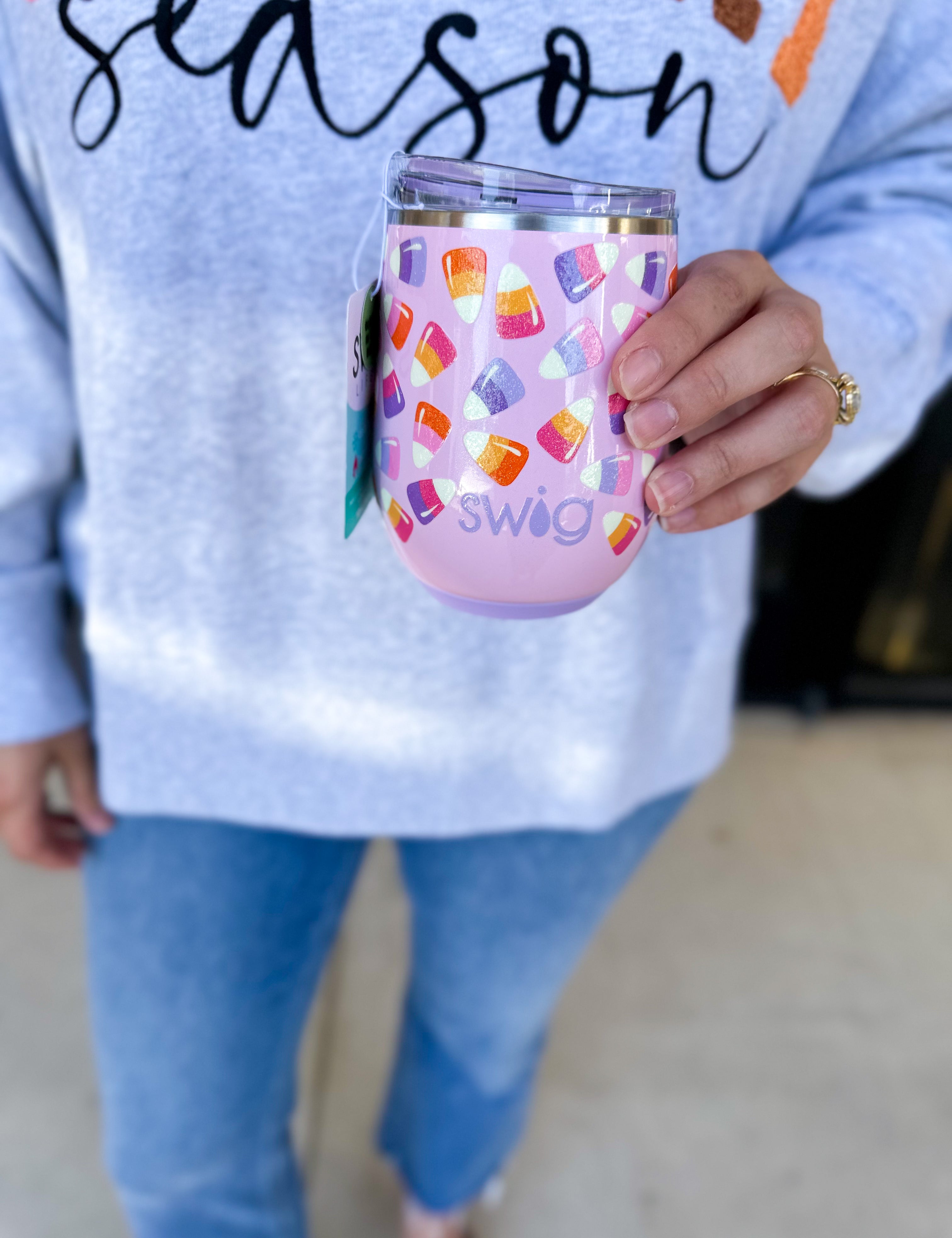 SWIG - Candy Corn Stemless Wine Cup 12oz-140 Gifts + Home-SWIG-July & June Women's Fashion Boutique Located in San Antonio, Texas
