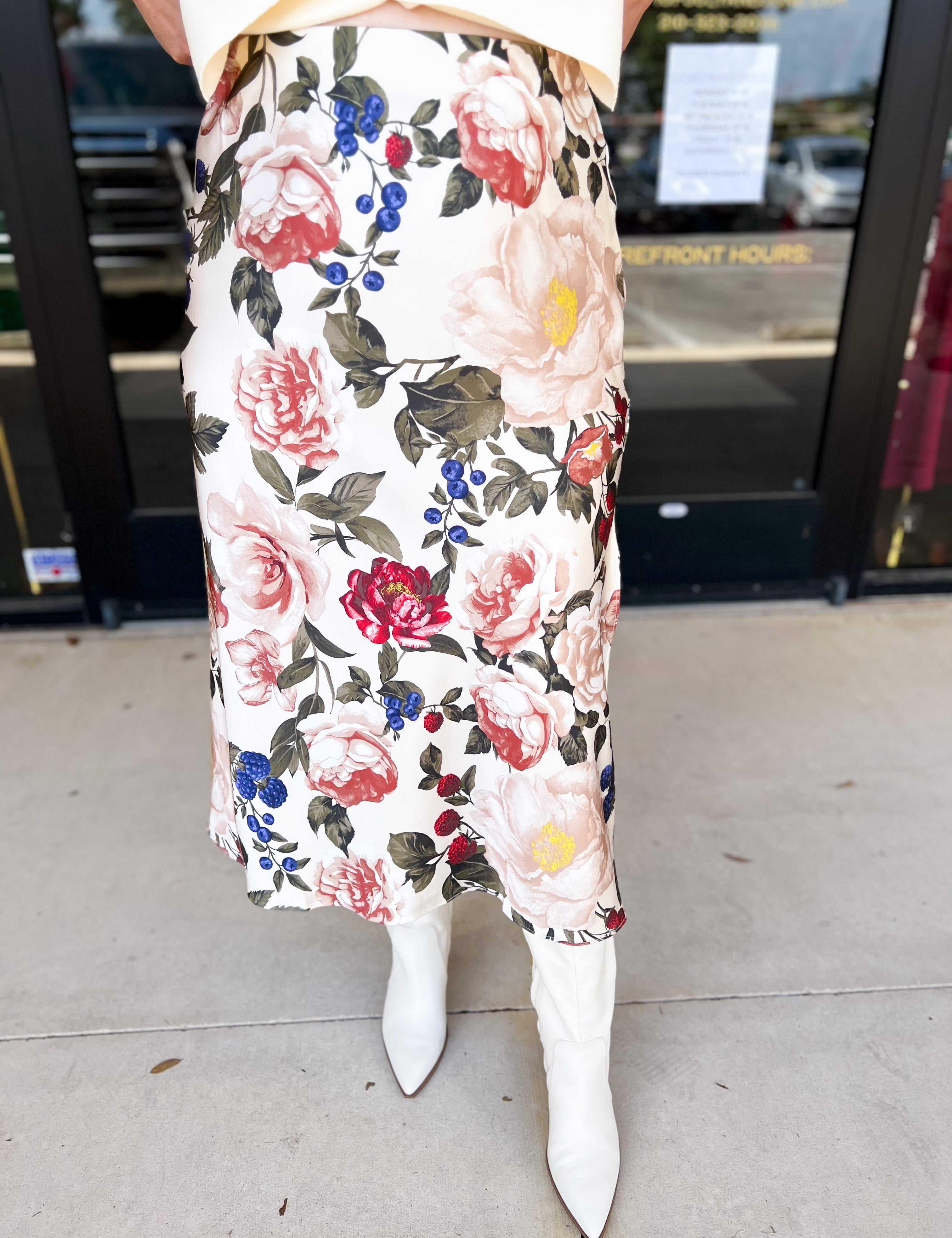 The Eden Midi Skirt-410 Shorts/Skirts-SKIES ARE BLUE-July & June Women's Fashion Boutique Located in San Antonio, Texas