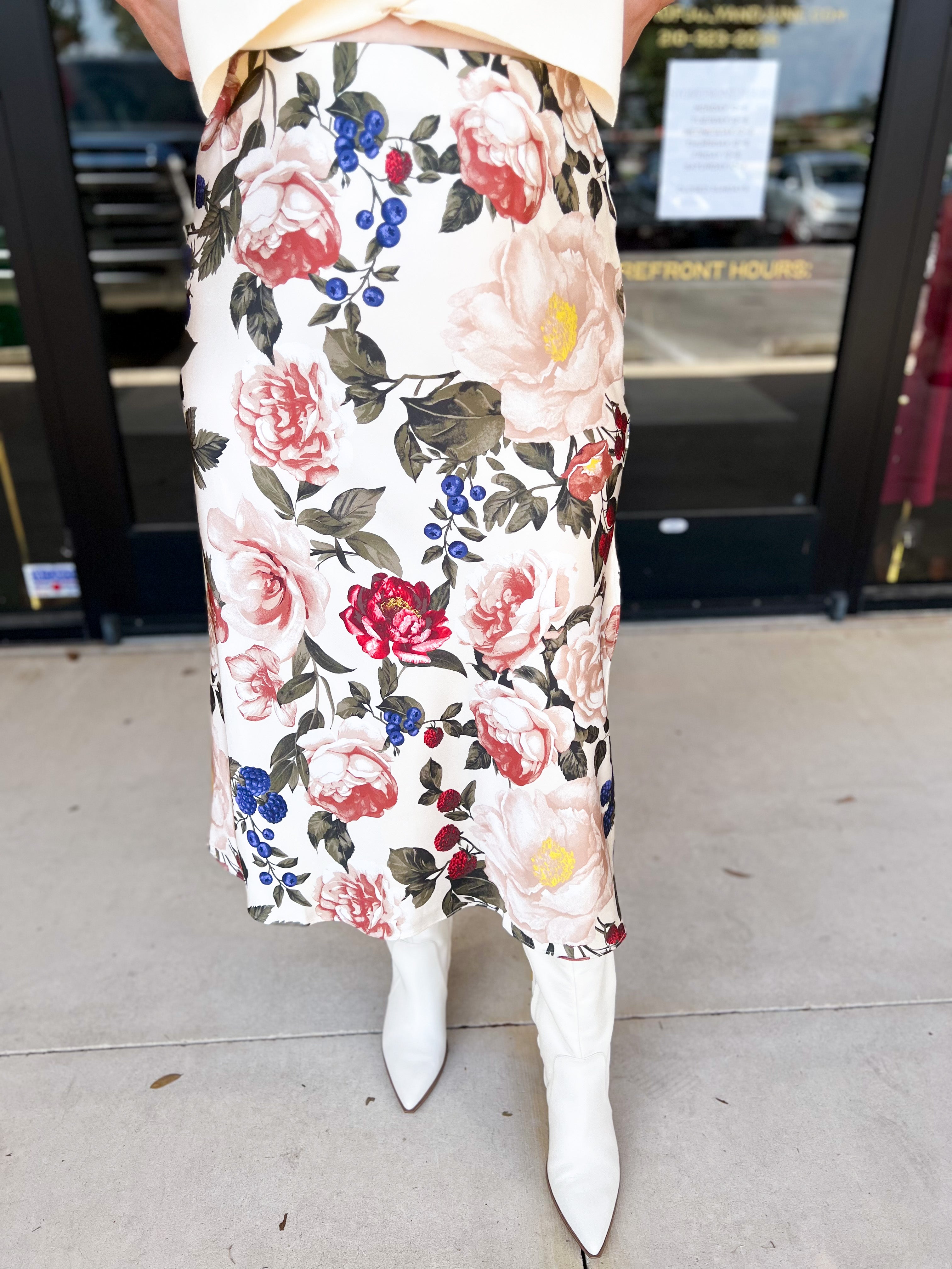 The Eden Midi Skirt-410 Shorts/Skirts-SKIES ARE BLUE-July & June Women's Fashion Boutique Located in San Antonio, Texas