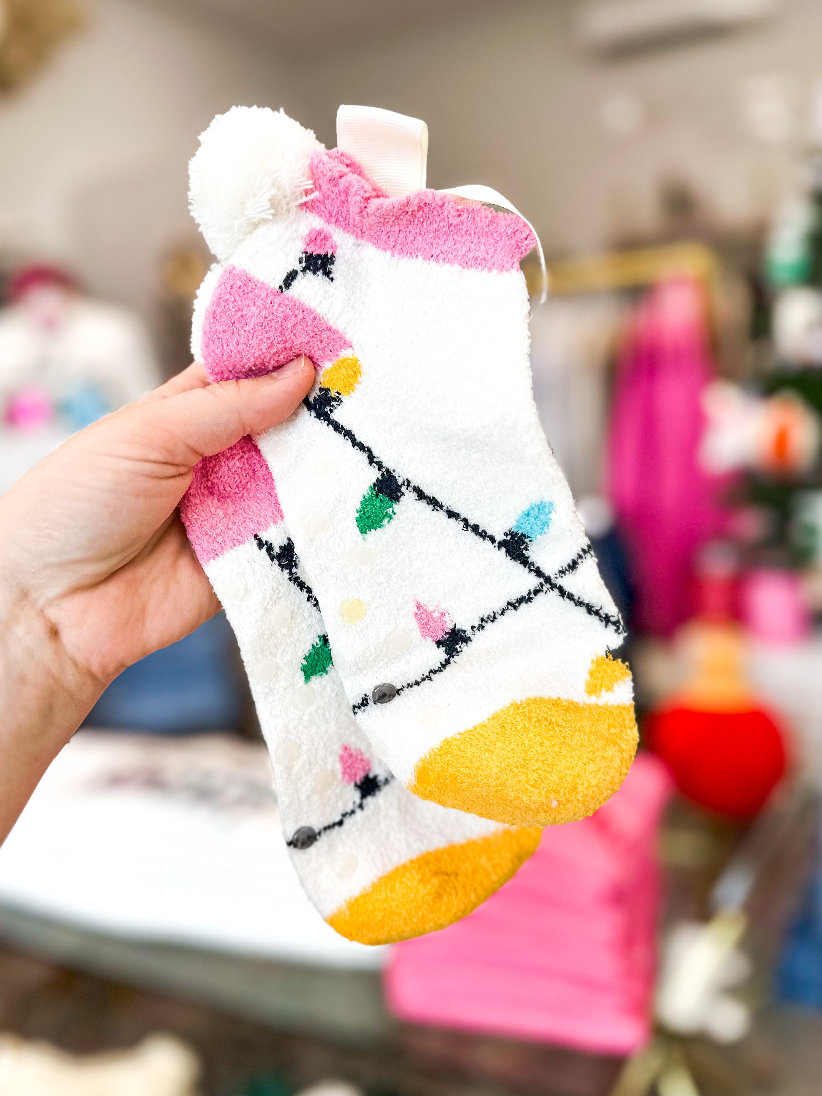 Comfy Gift Socks - Christmas Lights-140 Gifts + Home-SHIRALEAH-July & June Women's Fashion Boutique Located in San Antonio, Texas