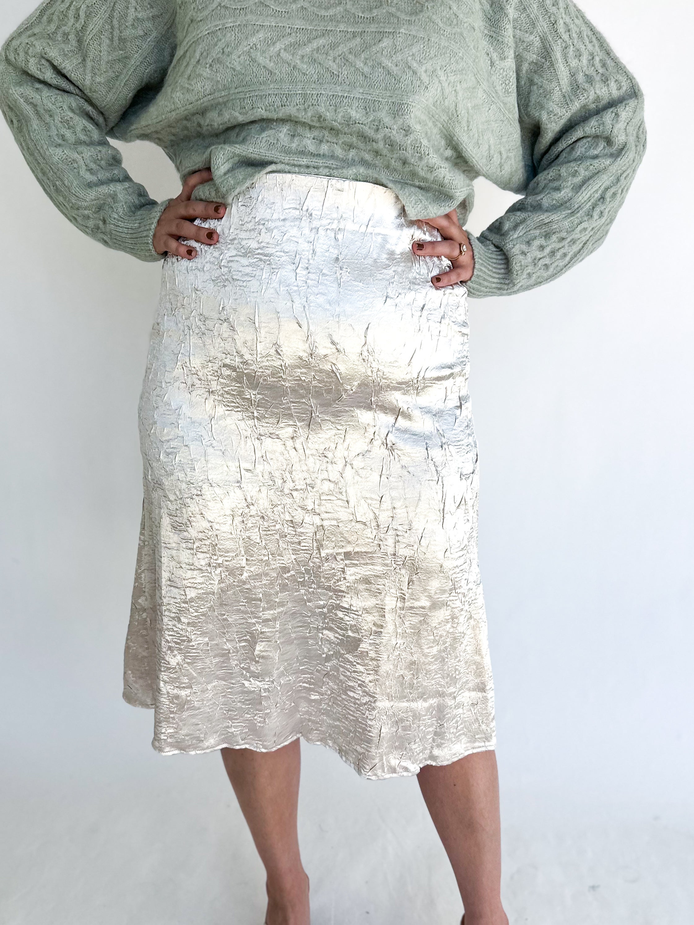 Shimmery Shine Midi Skirt-410 Shorts/Skirts-ALLIE ROSE-July & June Women's Fashion Boutique Located in San Antonio, Texas