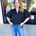 Back To Work Blouse - Black-200 Fashion Blouses-JODIFL-July & June Women's Fashion Boutique Located in San Antonio, Texas