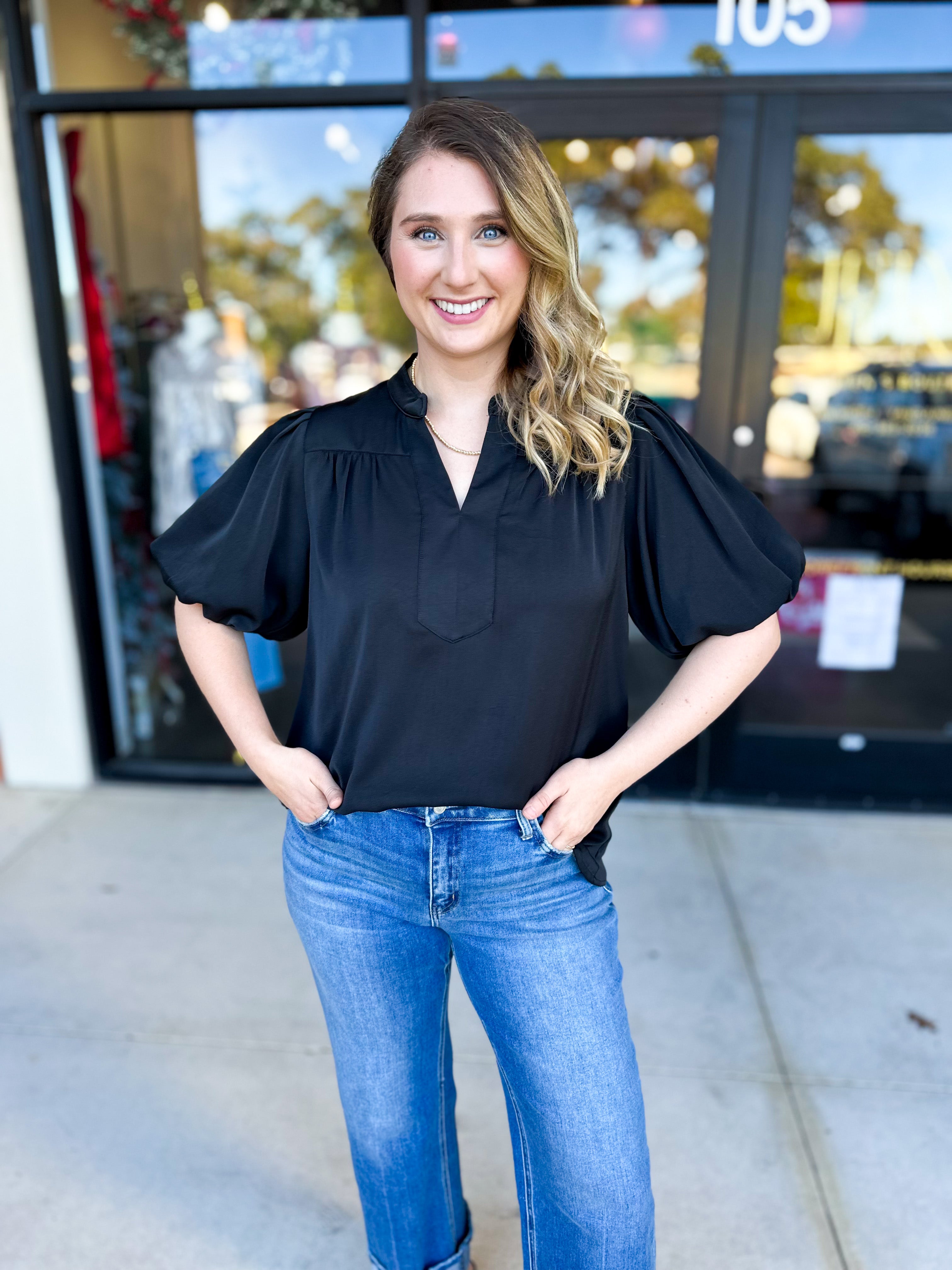 Back To Work Blouse - Black-200 Fashion Blouses-JODIFL-July & June Women's Fashion Boutique Located in San Antonio, Texas