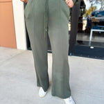Soft Modal Lounge Pants - Dark Olive-300 Athleisure/Lounge-SKIES ARE BLUE-July & June Women's Fashion Boutique Located in San Antonio, Texas