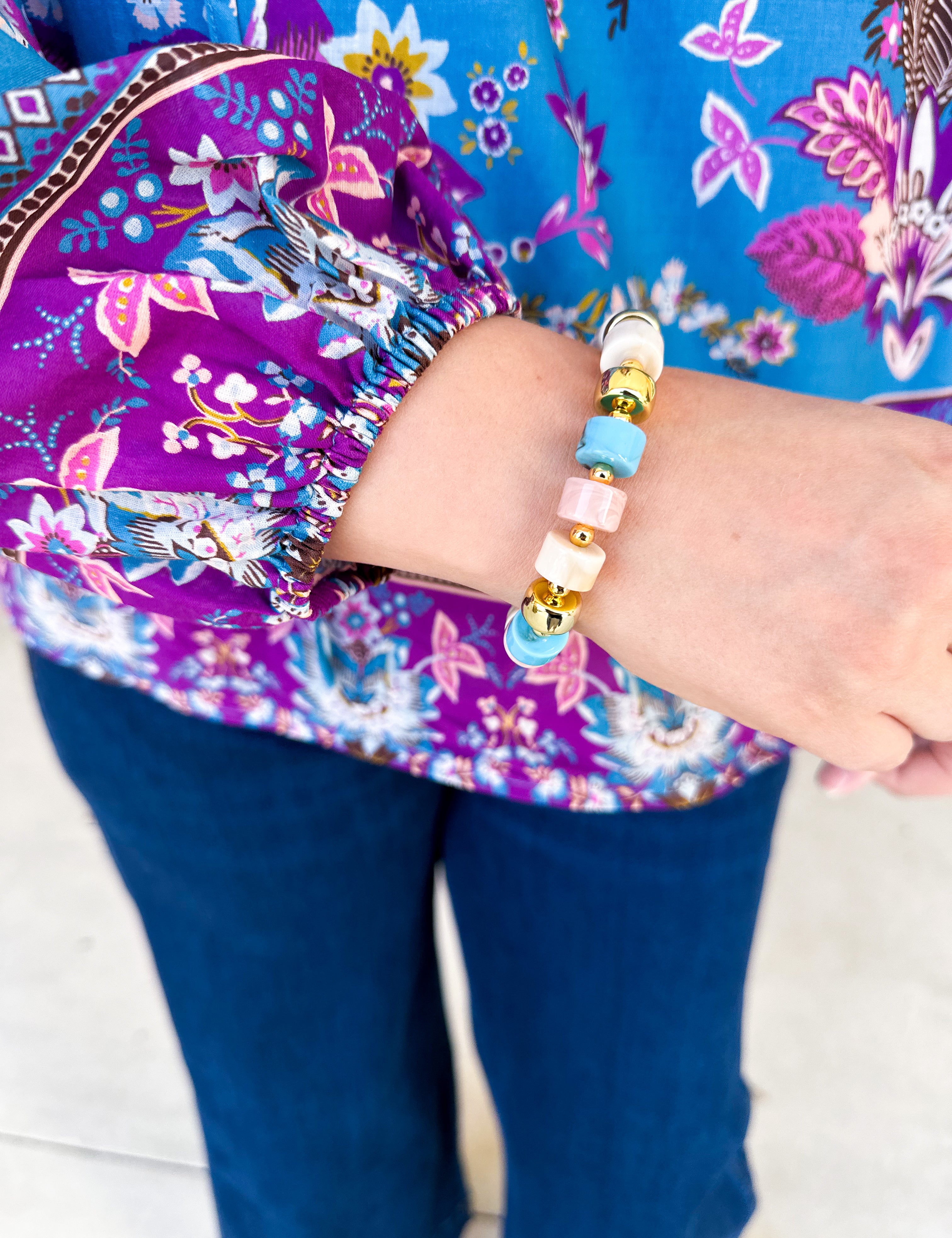Treasure Jewels - Sea-foam Gelato Bracelet-110 Jewelry & Hair-Treasure Jewels-July & June Women's Fashion Boutique Located in San Antonio, Texas
