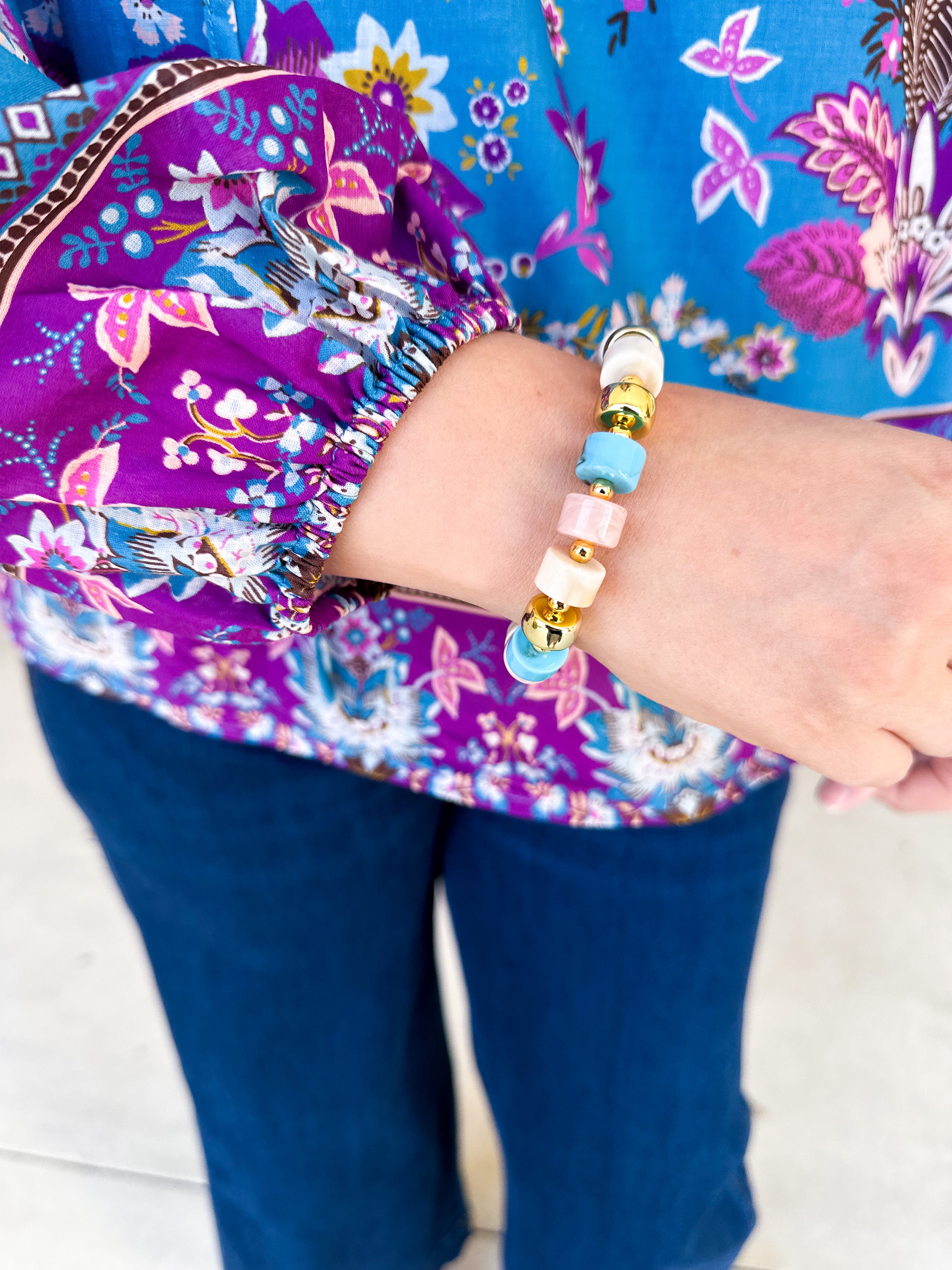 Treasure Jewels - Sea-foam Gelato Bracelet-110 Jewelry & Hair-Treasure Jewels-July & June Women's Fashion Boutique Located in San Antonio, Texas