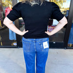 Pink Friday Doorbuster - Chic Short Sleeve Sweater Top - Black - ONLINE-PINK FRIDAY DOORBUSTERS-ZENANA-July & June Women's Fashion Boutique Located in San Antonio, Texas