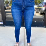 Vervet - High Rise Dark Wash Skinny Jeans-400 Pants-VEVERT BY FLYING MONKEY-July & June Women's Fashion Boutique Located in San Antonio, Texas